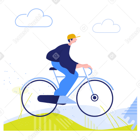 Riding a bicycle Illustration in PNG, SVG