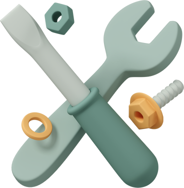 Screwdriver and wrench as settings animated illustration in GIF, Lottie (JSON), AE