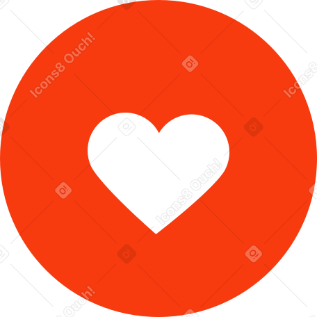 Corazón en un círculo PNG, SVG
