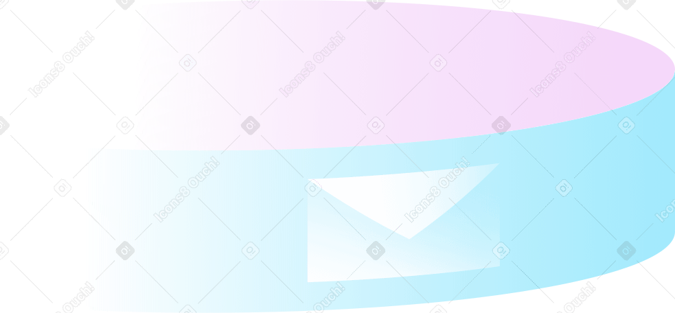 Painel virtual curvo azul com ícone de letra PNG, SVG
