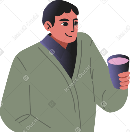 Мужчина со стаканом в руке в PNG, SVG