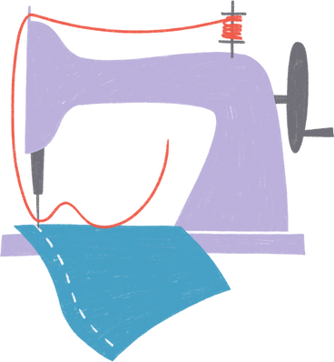 sewing machine and fabric PNG, SVG