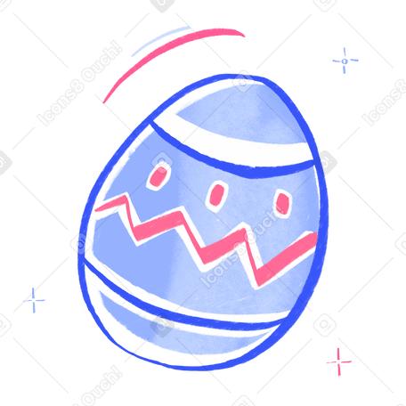 Painted easter egg for the holiday Illustration in PNG, SVG