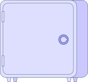 closed iron safe with money PNG, SVG