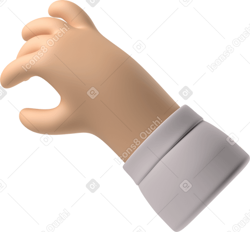 3D White skin hand taking something PNG, SVG