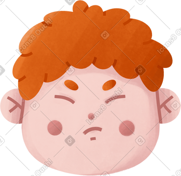 Disgruntled ginger boy PNG, SVG