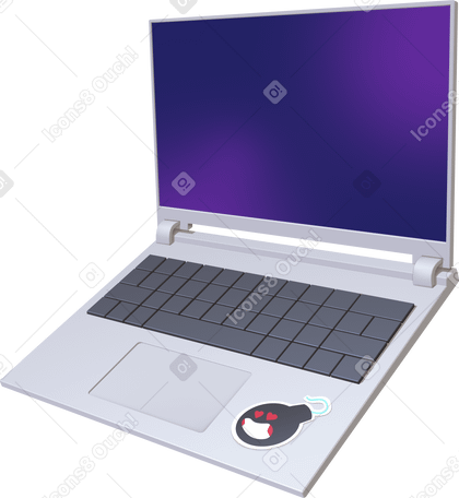 laptop with sticker в PNG, SVG