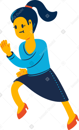 running woman with a ponytail Illustration in PNG, SVG