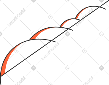 Half long cloud with red shadows PNG, SVG