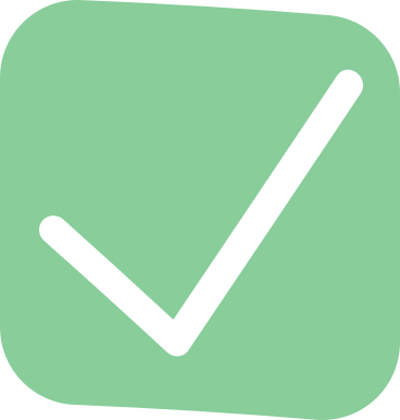 curved green square icon with checkmark PNG, SVG