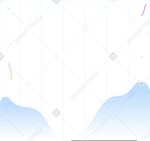 青い山とカラフルなラインの縞模様の背景 PNG、SVG