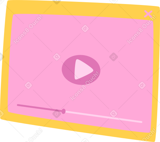 Screen with video playing Illustration in PNG, SVG