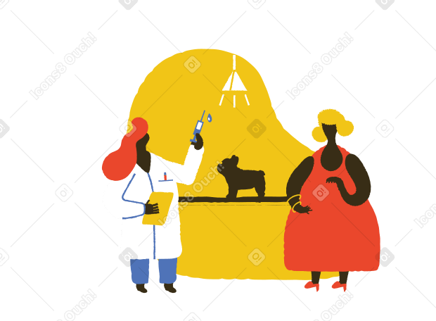 Taking dog to vet Illustration in PNG, SVG