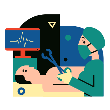 Doctor performing an operation on a patient PNG, SVG
