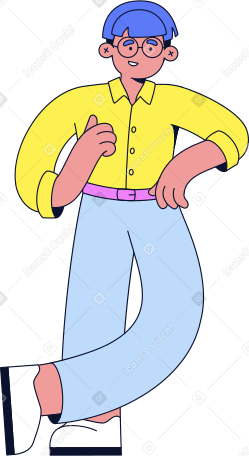 man leaning on something and showing thumb up PNG, SVG