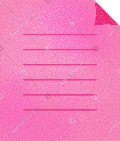 pink sheet of paper with text Illustration in PNG, SVG
