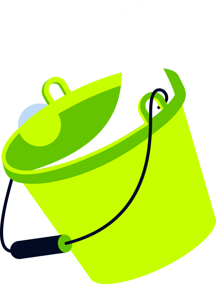 green bucket Illustration in PNG, SVG