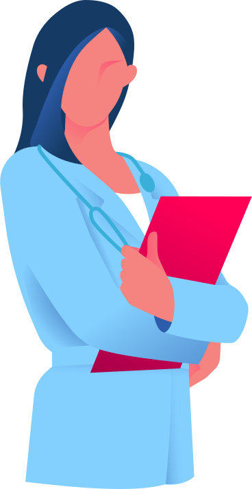 female doctor with a folder of documents in her hands PNG, SVG