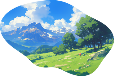 Field and mountains background PNG、SVG