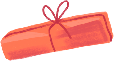 Красный подарок в PNG, SVG