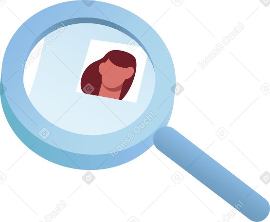 magnifying glass enlarging the candidates profile PNG, SVG