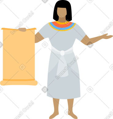 Egyptian woman with scroll PNG, SVG