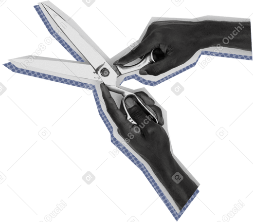 hand with scissors в PNG, SVG