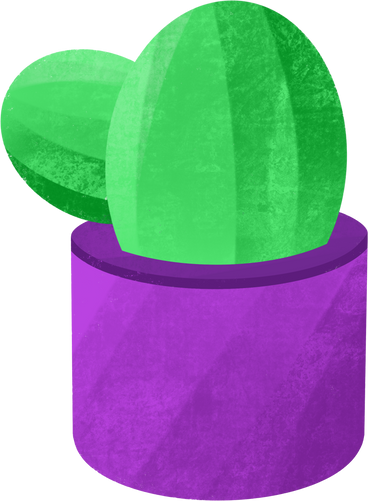 cactus in a purple pot PNG, SVG