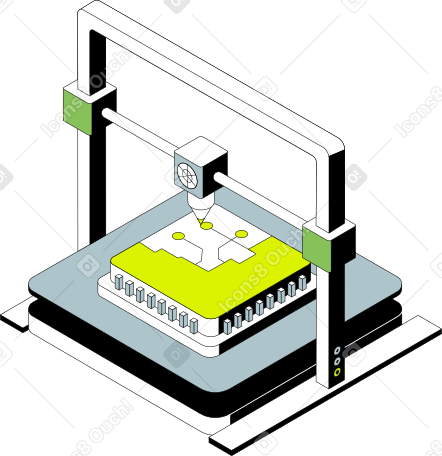 printer printing a detail Illustration in PNG, SVG