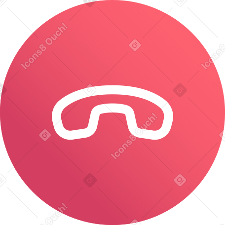 Icona rotonda rossa di fine chiamata PNG, SVG