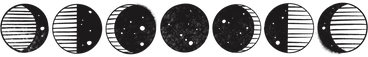 Moon phases PNG, SVG