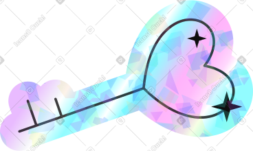 Key with heart PNG, SVG