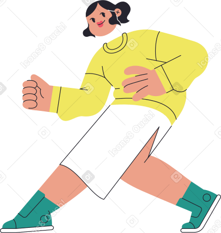 girl in a skirt and yellow sweater PNG, SVG