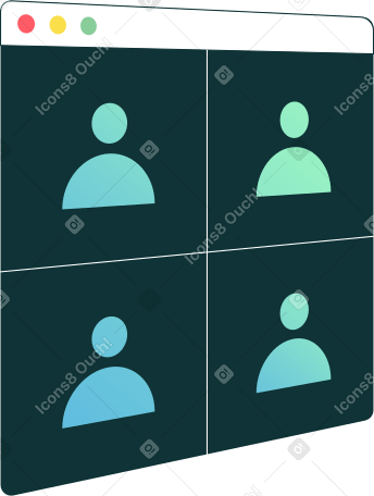 video call window in perspective Illustration in PNG, SVG