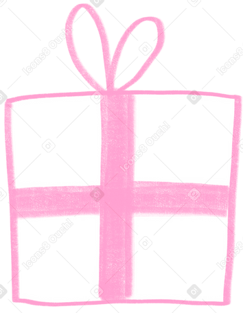 big pink present Illustration in PNG, SVG