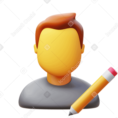 3D writer male PNG、SVG