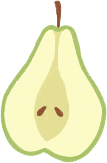 Pear half PNG、SVG
