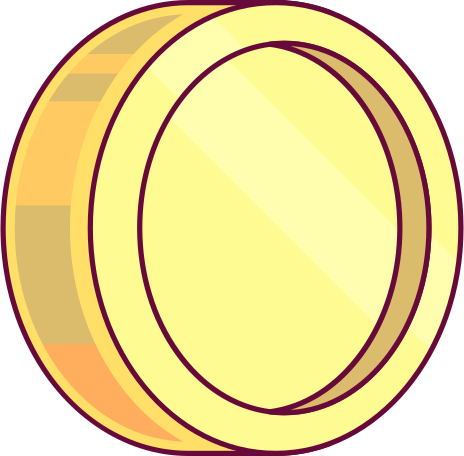 yellow round coin Illustration in PNG, SVG