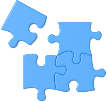 four blue puzzle PNG, SVG