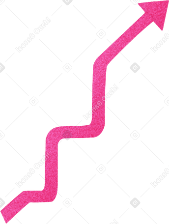 pink growth arrow on the graph PNG, SVG