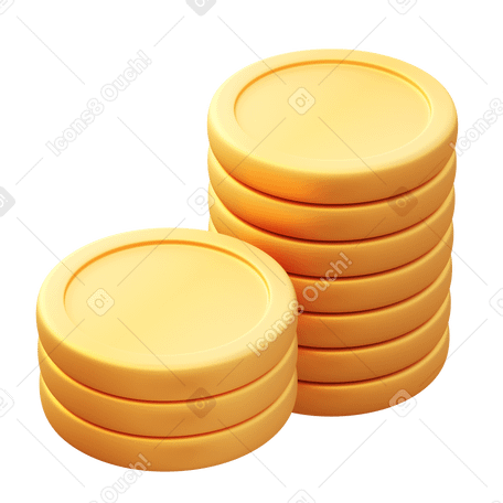 3D stack of coins PNG, SVG