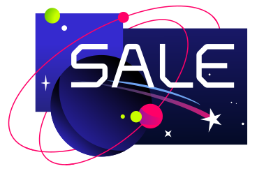 Продажа надписи с космическим фоном в PNG, SVG