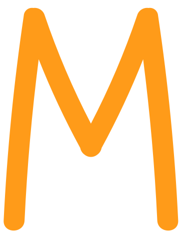 M amarillo PNG, SVG