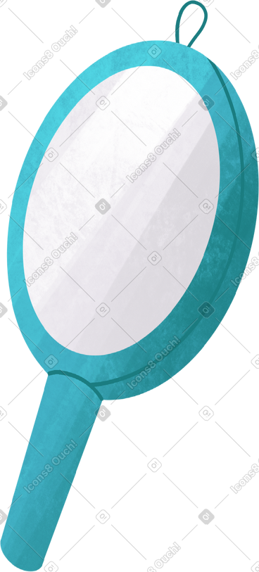 Small blue mirror with a handle PNG, SVG