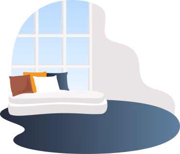 room with a large window and a white sofa PNG, SVG