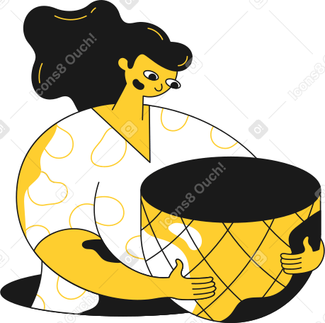 woman with empty container Illustration in PNG, SVG