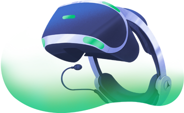 virtual reality glasses with a transparent green background PNG, SVG