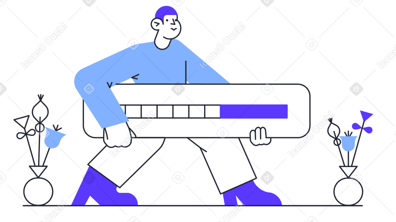 Man carrying a loading bar PNG, SVG