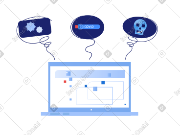 News from computer about coronavirus. Pandemic PNG, SVG