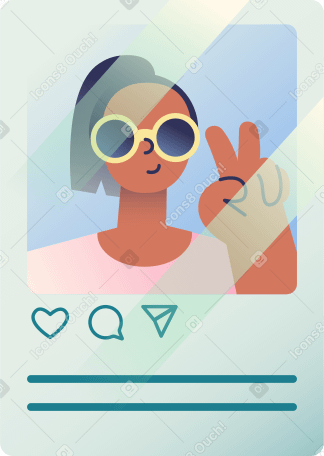 여성의 얼굴이 있는 소셜 미디어 게시물 PNG, SVG